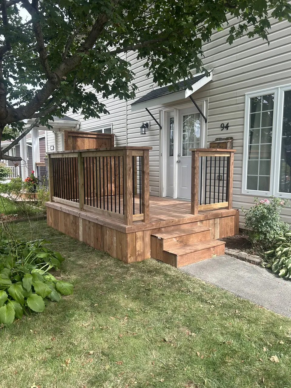 Wood front entry: finished front entry
